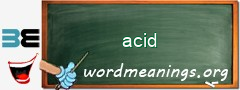 WordMeaning blackboard for acid